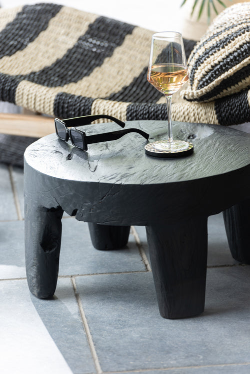 J-Line tafel Rond - hout - zwart - set van 2 - vtwonen shop