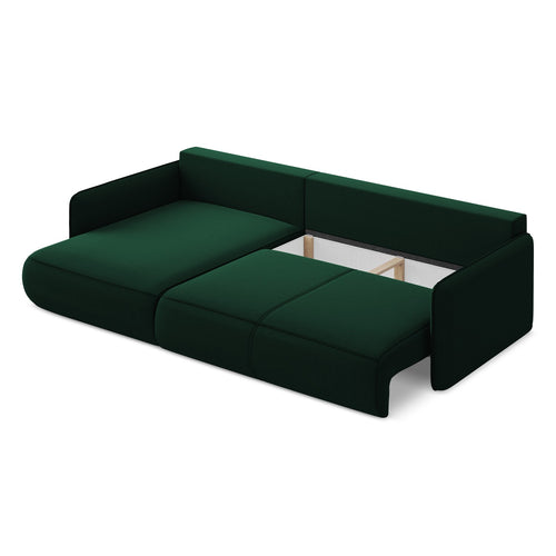 LaMiaSofa hoekbank links Palermo - velours - flessengroen - 240x148x86