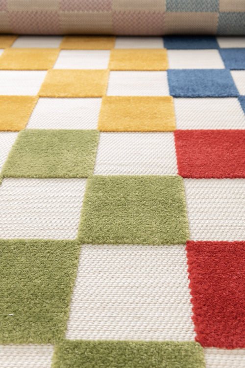 AFK Living vloerkleed Multi Carreaux - voor binnen en buiten - veelkleurig - 120 x 170 cm