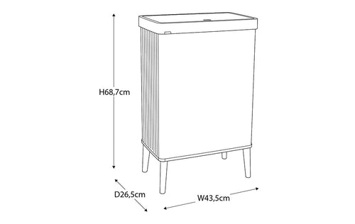 Curver Verto High - Prullenbak 54L - Grijs - 44x27x69cm
