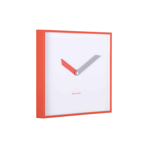 Karlsson wandklok Cool Retro Cuadrado - rood - 4.1x28.3x28.3cm