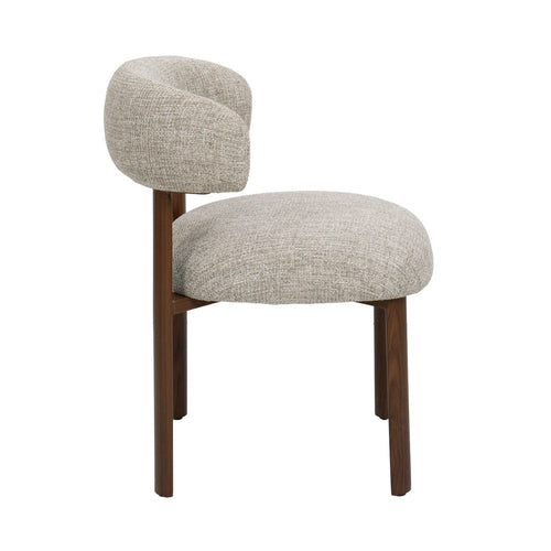 DÉJA Living Eetkamerstoel Alamo - Beige/Walnoot - Set van 2