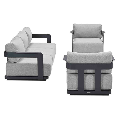 Garden Impressions loungeset Imperia donker grijs - 3-delig - vtwonen shop