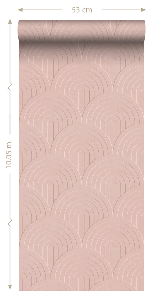 ESTAhome behang 3D-motief roze - 50 x 900 cm - 131108 - vtwonen shop