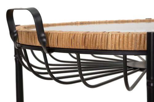 Mauro Ferretti bijzettafel - 70,5x65x57 cm - zwart/bruin