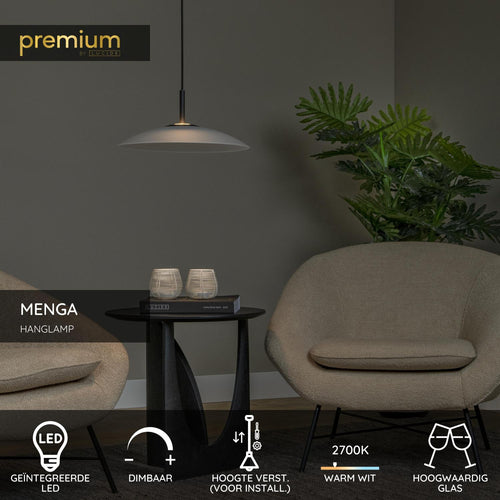 Lucide hanglamp MENGA - Geïntegreerde LED - Opaal