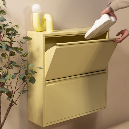Spinder Design schoenenkast Billy 2 - Butter Yellow - 12 paar schoenen