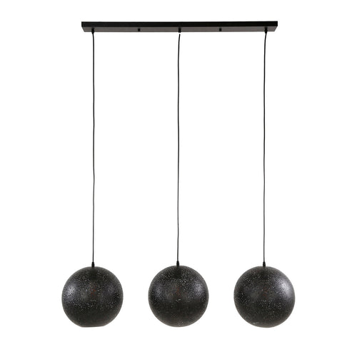 Giga Meubel Hanglamp Zip - Zwart Metaal - 3-Lichts - 125x30x150cm