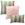 KUSSENSET - 3-delig - Rocket - 45x45 cm, 30x50 cm - inclusief binnenkussens - geel, roze