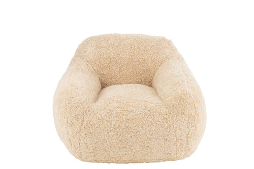 J-Line sofa Shearl  - polyester creme small