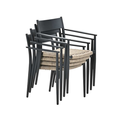 Garden Impressions tuinstoel Lily donker grijs - 4 stuks - vtwonen shop