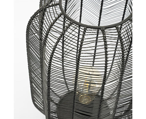 FurniLux Tafellamp Carbo – Stijlvolle Zwart Metalen Tafellamp - 24x24x38cm - vtwonen shop