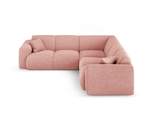 Cosmopolitan Design Symmetrische hoekbank Nolio 5-zits, chenille roze - 252x252x72cm