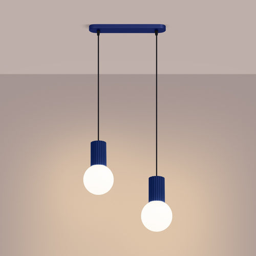Sollux Lighting Hanglamp HALO 2L ultramarijn - 33,5x6x120cm