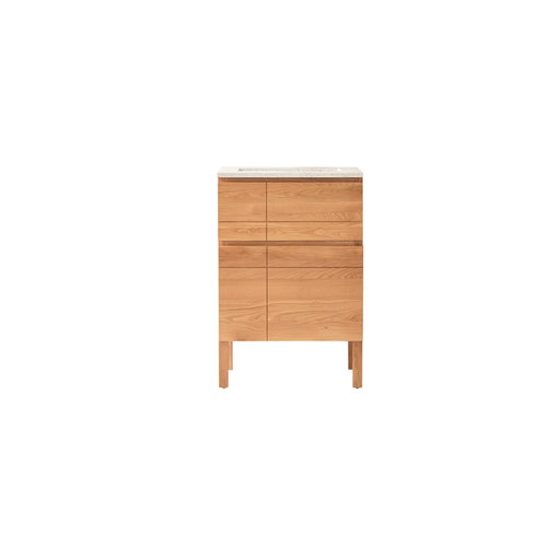 Tikamoon Badkamermeubel van eikenhout en terrazzo premium moon 60 Easy - Naturel