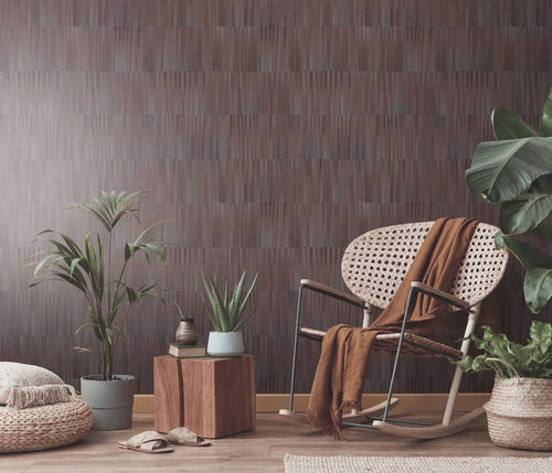 Erismann behang zigzag motief bruin - 53 cm x 10.05 m - 661651 - vtwonen shop