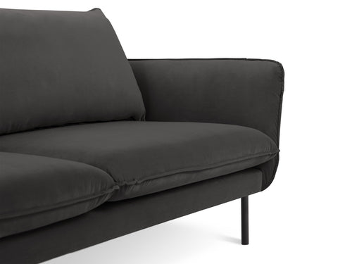 Cosmopolitan Design Bank Vienna 4-zits, flueel, donkergrijs - 92x230x95cm
