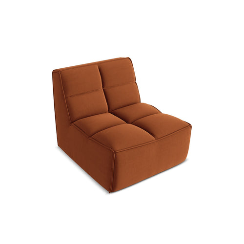 LaMiaSofa Bankmodule midden Belluno - velours - terracotta - 80x93x75