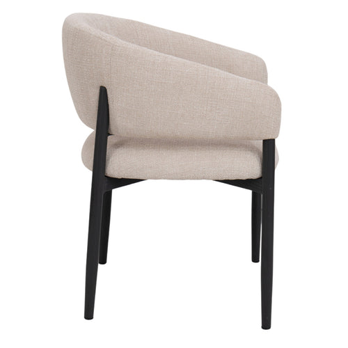 DÉJA Living Eetkamerstoel Elora - Beige/Zwart - Set van 2