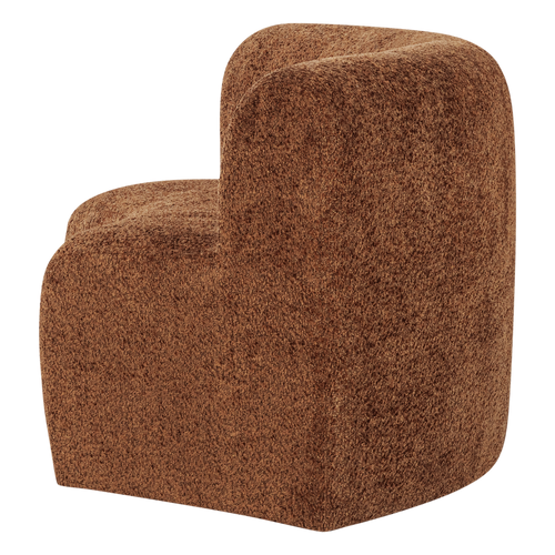 WOOOD eetbank halfronde hoek rug Mojo Base - Wollig - Roestbruin - 83x152x76