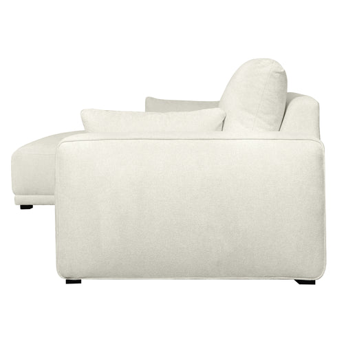 Furnhouse chaise longue bank links California - Crème wit - Stof - 105x305x85