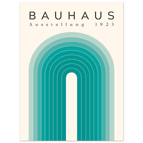 Artfulprints Poster Bauhaus - Turquoise rainbow   - 30x40 cm - Turquoise