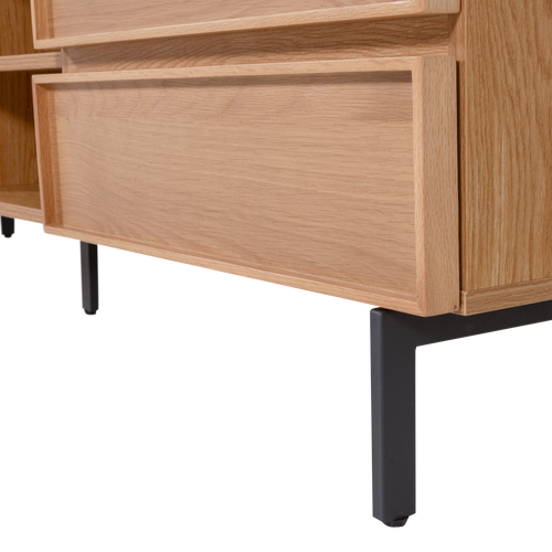 WOOOD tv meubel Tours 180 cm - Melamine/MDF - Naturel - 51x180x42 - vtwonen shop