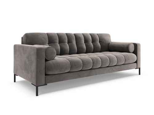 Cosmopolitan Design Bank Bali 4-zits, flueel, lichtgrijs - 96x217x75cm