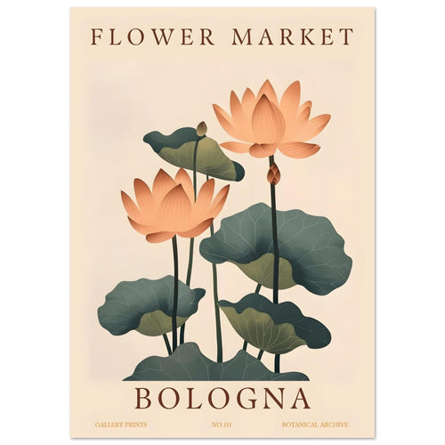 Artfulprints Poster Flower market - Bologna   - A4 21x29.7 cm - Meerkleurig