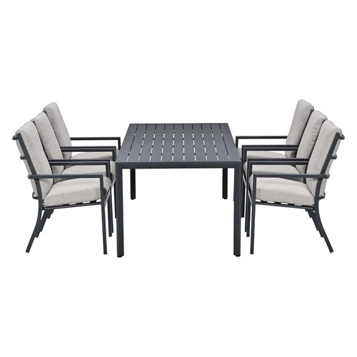 Garden Impressions Tuinset Senja 7-delig sandstone - Kasper tuintafel 220x93 cm