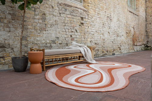 Interieur05 Organisch gevormd buitenkleed Loop Stone Roest - 200 x 290 cm