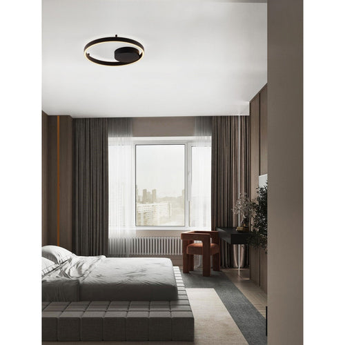 Nova Luce HEDRA Geïntegreerde LED-plafondlamp, halfverzonken, zandkleurig zwart, Triac dimbaar, 40W, 3369lm, 3000K