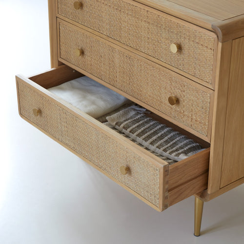 Tikamoon Ladekast van massief eikenhout en rotan - Naturel - vtwonen shop