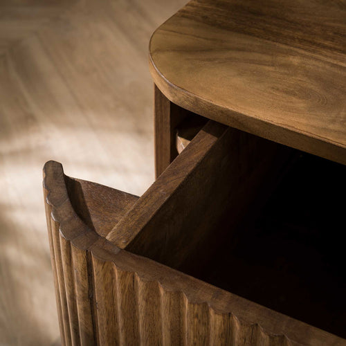 Giga Meubel Zwevend Nachtkastje Wave - Hout - 45x40x21cm - vtwonen shop