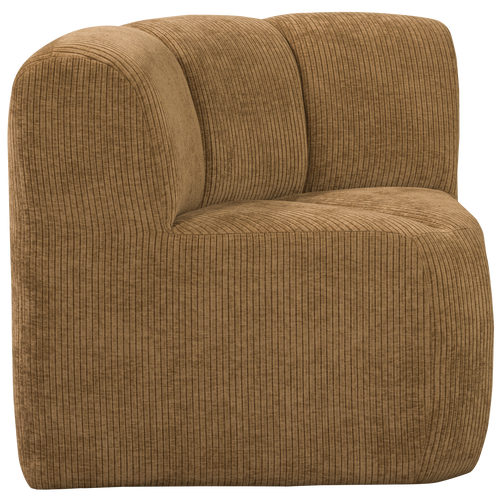 WOOOD eetbankje hoek met rugleuning Mojo - Ribstof - Honing Geel - vtwonen shop