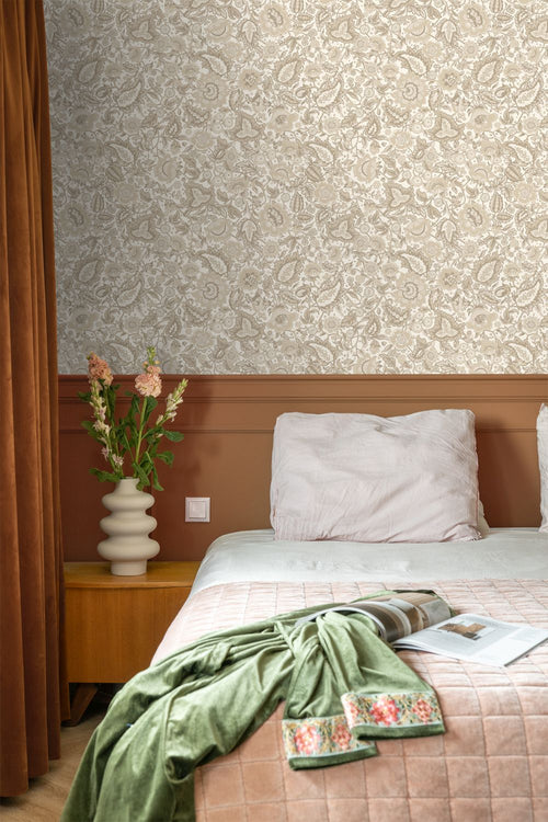 ESTAhome behang vintage bloemen beige en bruin - 50 x 900 cm - 132238