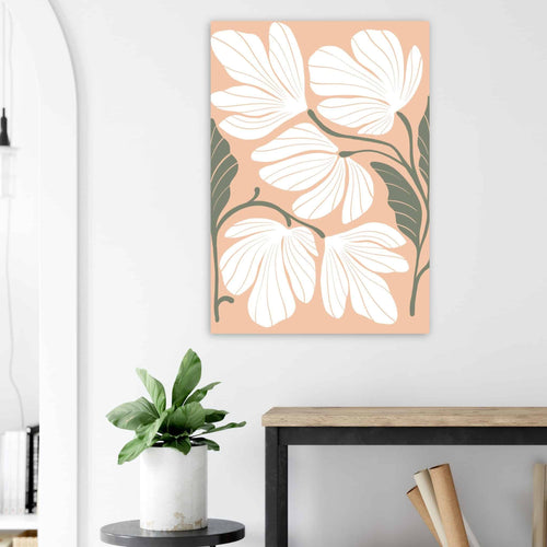 Artfulprints Poster Boho – Delicate flowers   - A4 21x29.7 cm - Wit