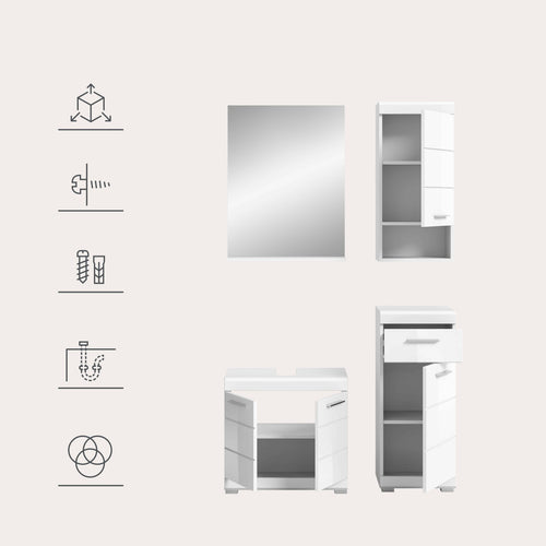 Furnilux Badkamercombinatie Scout 4-Delig - 112x191x34cm - vtwonen shop