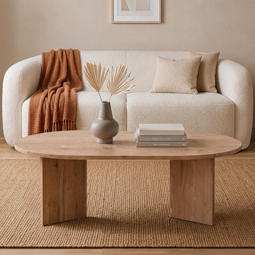 Calicosy - IRIS Ovale salontafel L119 cm - Kasjmier - 60x119x39,8 cm