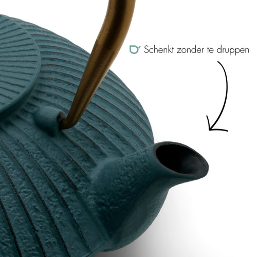 Bredemeijer - Theepot Linhai 1,1L gietijzer petrol