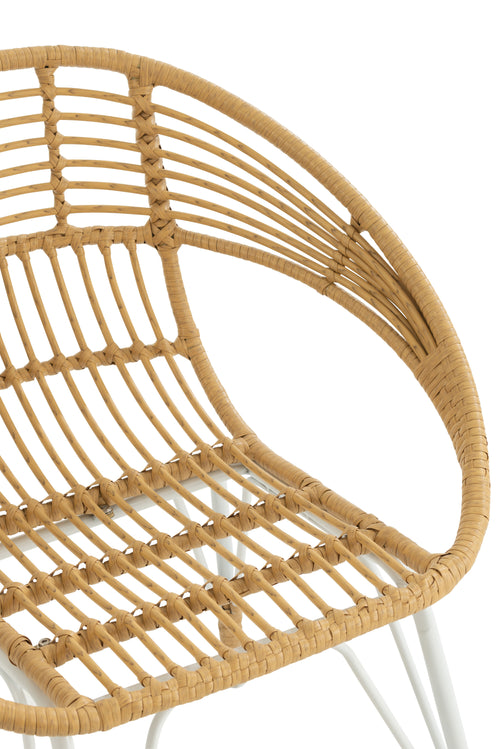 J-Line Jaenne Rattan stoel voor buiten - metaal - naturel - 2 stuks - woonaccessoires - vtwonen shop