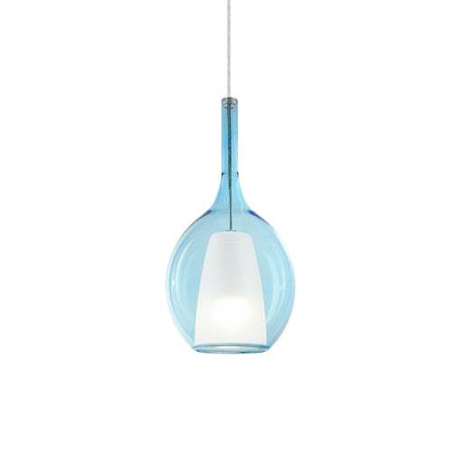 Ideal Lux KALIQUE 18 cm bolvormige hanglamp voor plafondmontage, hemelsblauw, 1x E27 fitting