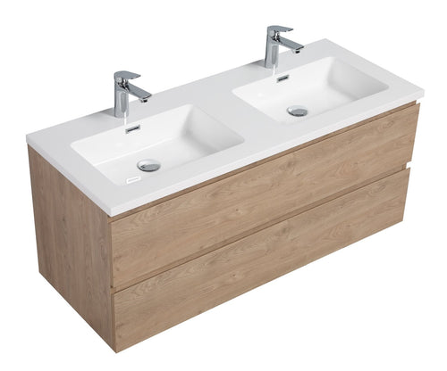 Badplaats Badkamermeubel Set Angela 120 cm – Kastanje Eiken – Badmeubel met Wastafel