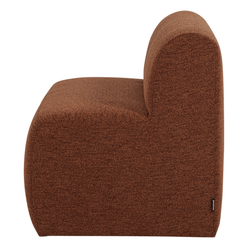 WOOOD eetbank 164 cm rugleuning Mojo Base - Bouclé - Roestbruin - 83x164x76