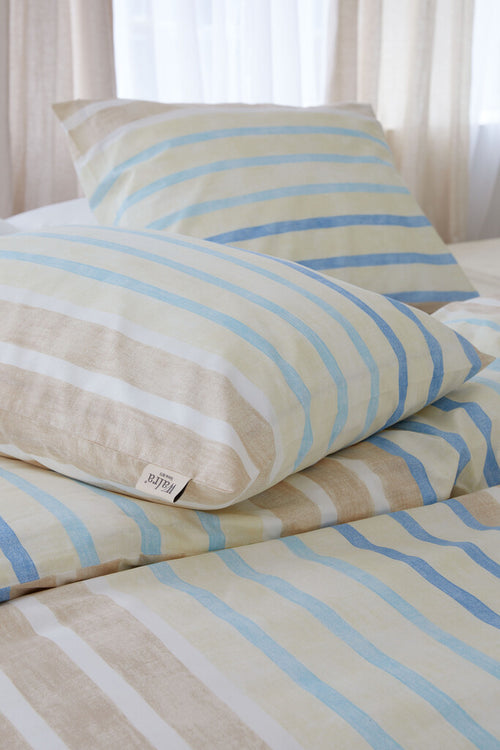 Walra - Dekbedovertrek Natural Stripes - 240x220 cm - Jade
