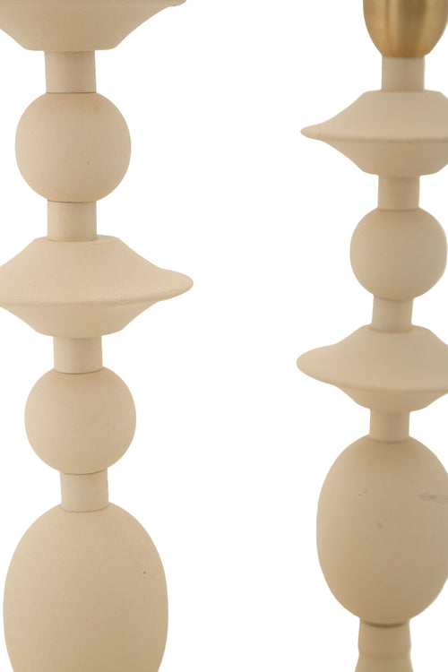 Mauro Ferretti kaarsenhouder - set van 2 - crème/goud
