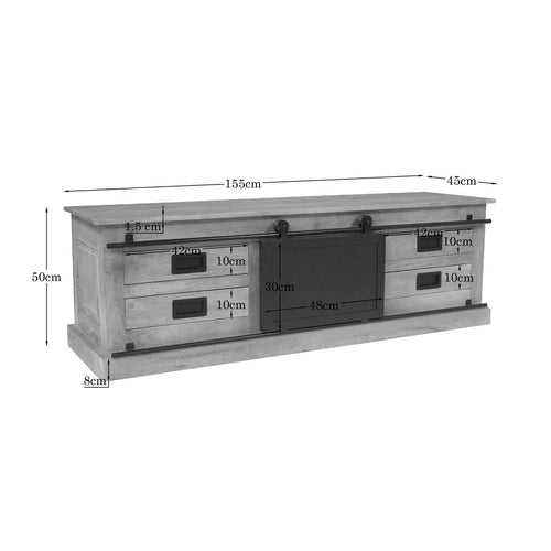 Starfurn Tv-meubel Fresno - Naturel Hout - 155x45x50cm