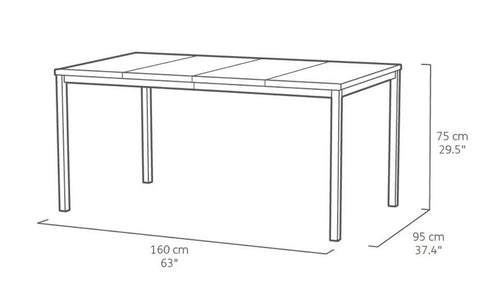 Keter Signature Porto Tafel - 160x95x75cm - Ashwood - vtwonen shop