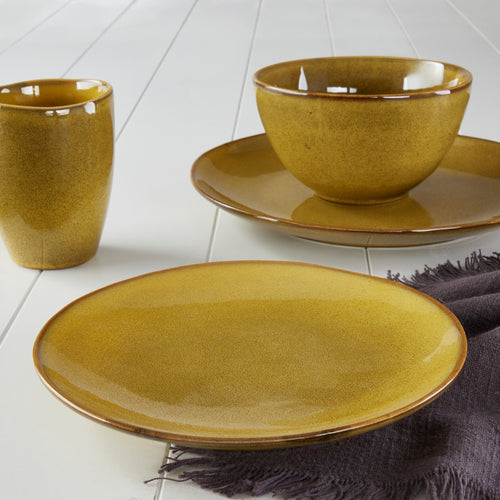 Mica Decorations Tabo Serviesset 4 Persoons - Oker - vtwonen shop