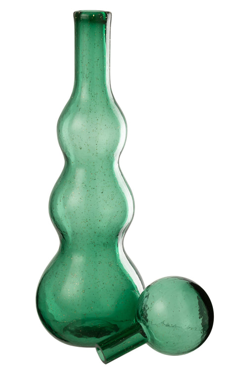 J-Line decoratie Fles + Stop Carol - glas - groen - large